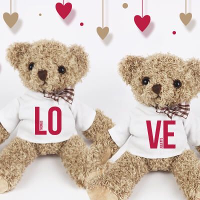 Peluche personnalisée couple - Solo ou duo