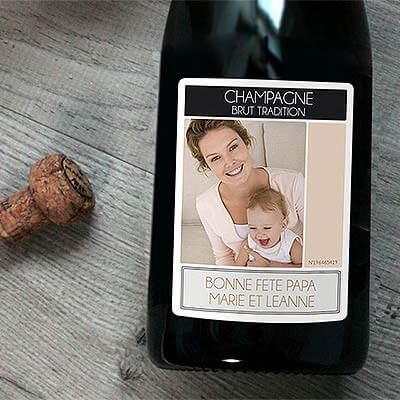 Bouteille de champagne personnalisée photo - Collage