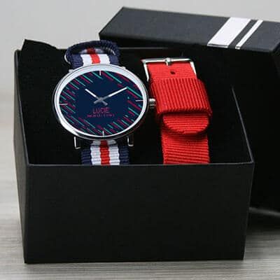Montre duo Bleu blanc rouge Message