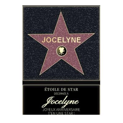 Affiche etoile de star personnalisée pour une Jocelyne