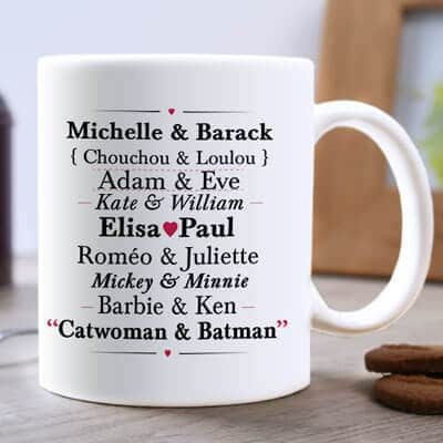 Mug personnalisé prénoms - Couples Célèbres