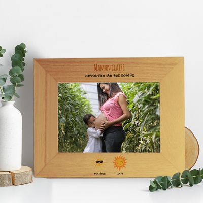 Cadre en bois personnalisé - Famille soleils