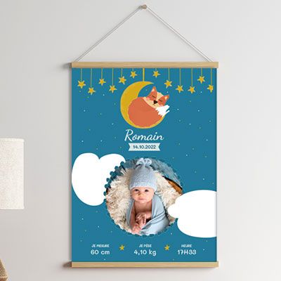 Affiche naissance personnalisée - Renard