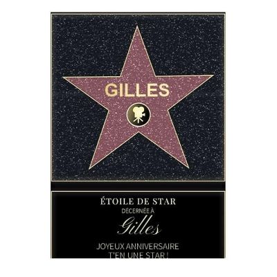 Affiche etoile de star personnalisée pour un Gilles
