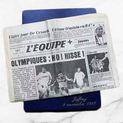 Journal sportif de la semaine de naissance dans son écrin personnalisé