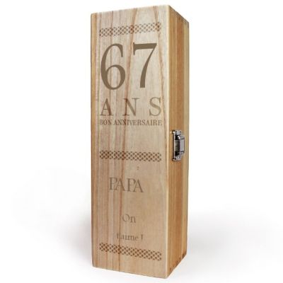 Caisse à vin anniversaire age papa 67 ans