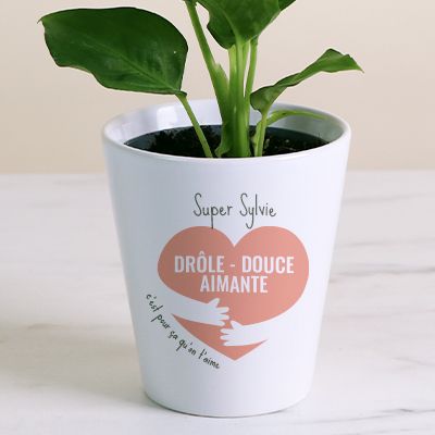 Pot de fleurs personnalisable - C'est pour ça qu'on t'aime
