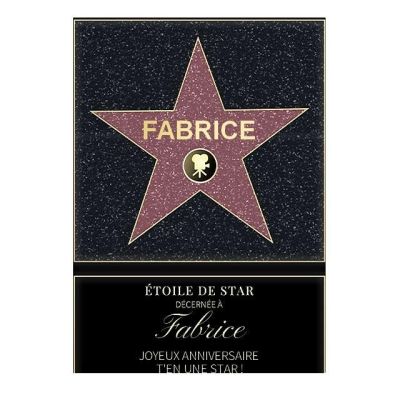 Affiche etoile de star personnalisée pour un Fabrice