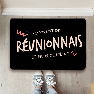 Paillasson personnalisé - Ici vivent des Réunionnais