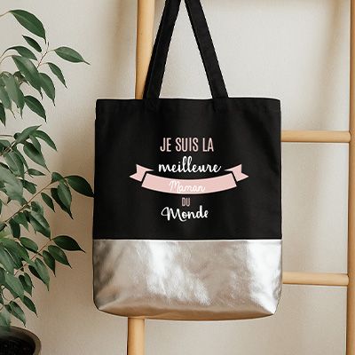 Sac noir personnalisé - Meilleure du monde
