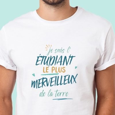 T-Shirt homme personnalisé : Étudiant le plus...
