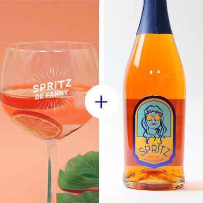 Verre à Aperol Spritz personnalisé et bouteille de Spritz prêt à servir
