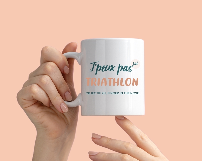 Mug personnalisé - J'peux pas j'ai triathlon