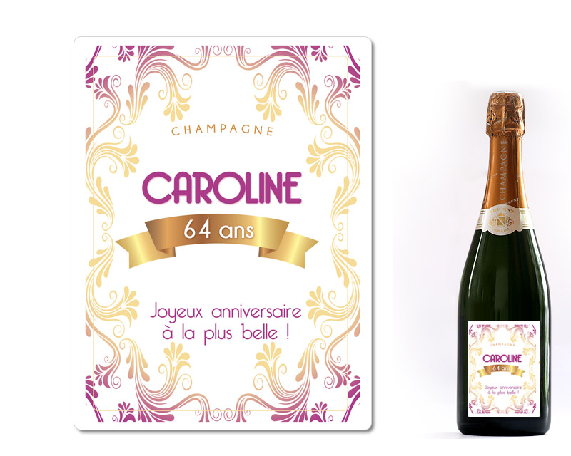 Champagne Anniversaire pour Elle Personnalisé