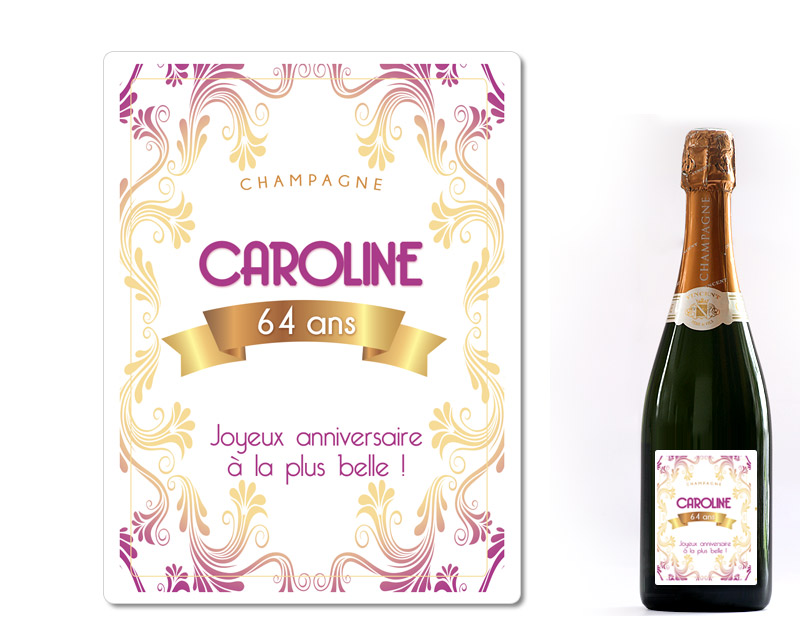 Voir l'image 3 du produit Champagne Anniversaire pour Elle Personnalisé