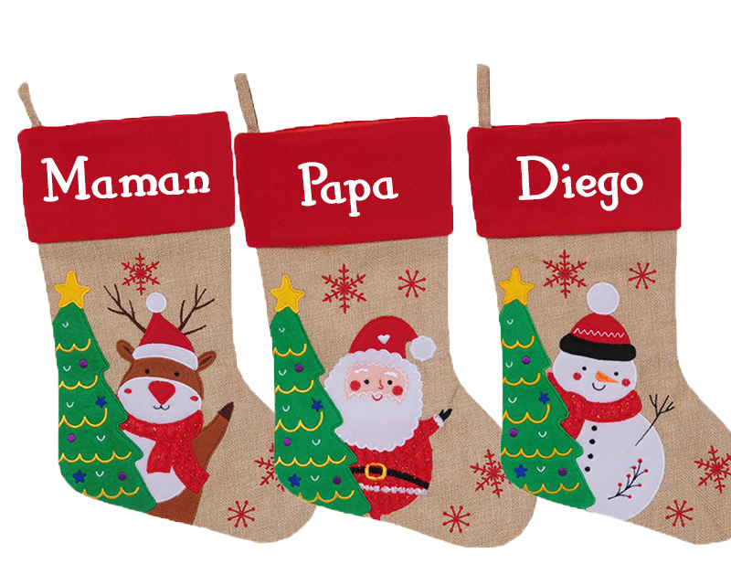 Chaussette de Noël brodée personnalisable