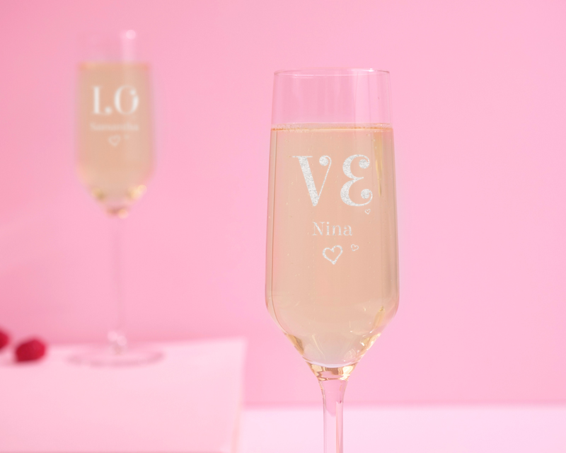 Lot de 2 Flûtes à Champagne Personnalisables - Love