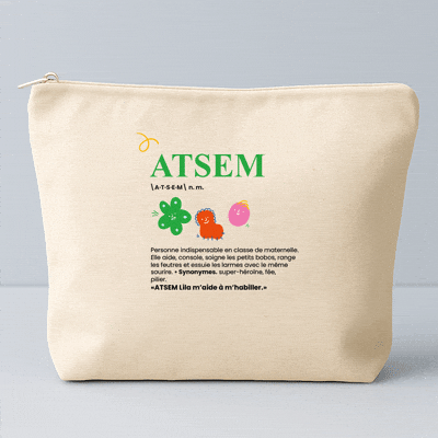 Trousse en coton personnalisée - Définition ATSEM/AESH