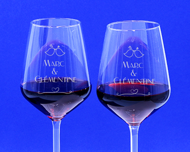 Lot de 2 Verres à Vin Nid d'amour