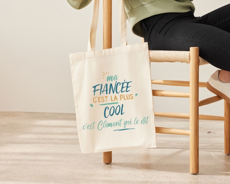 Tote bag personnalisé - Fiancée la plus...