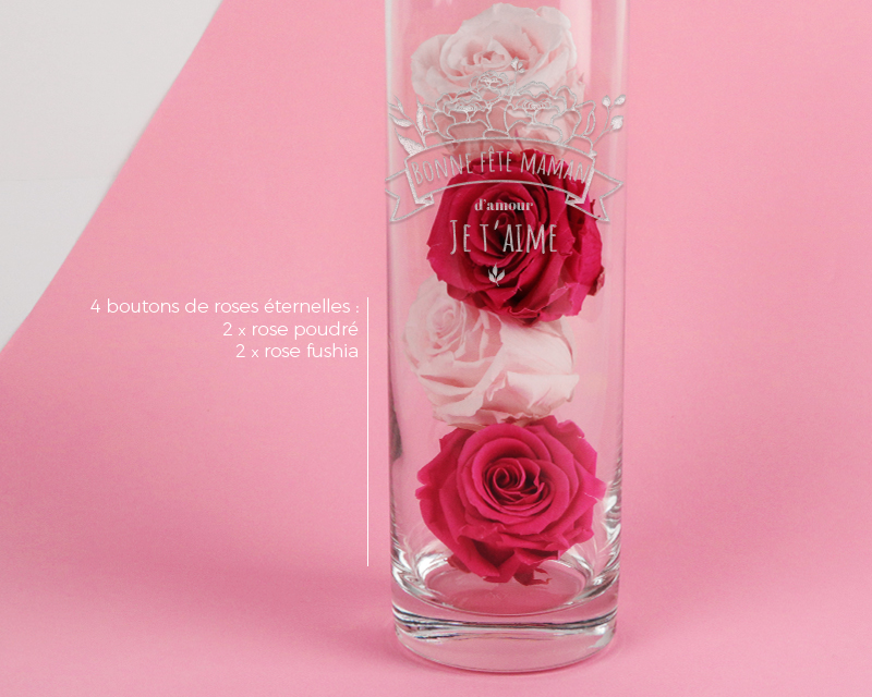 Vase Personnalisable Gravé - Collection Maman Fleurie