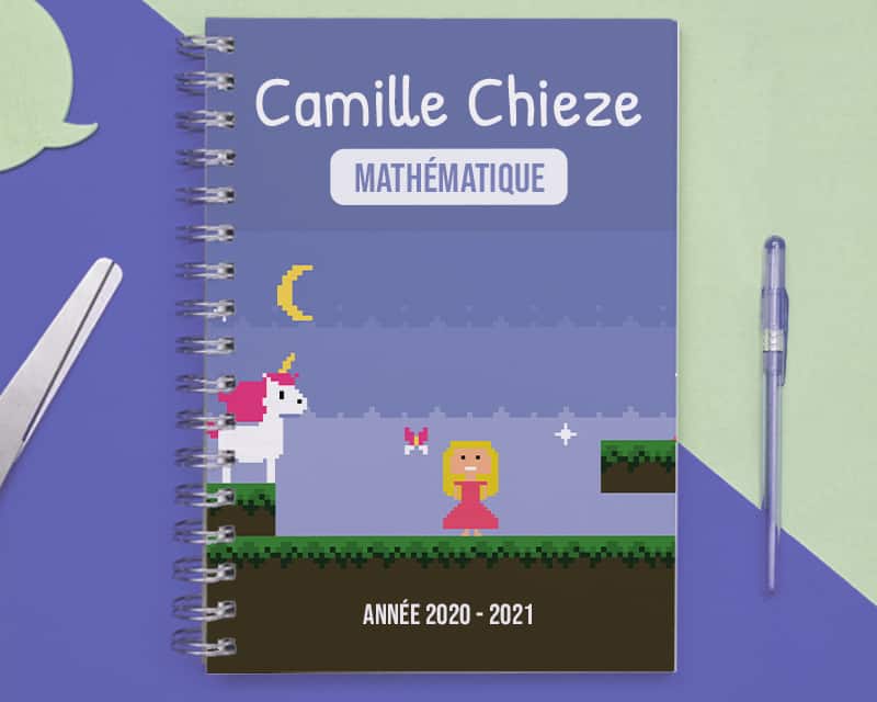 Cahier personnalisé licorne