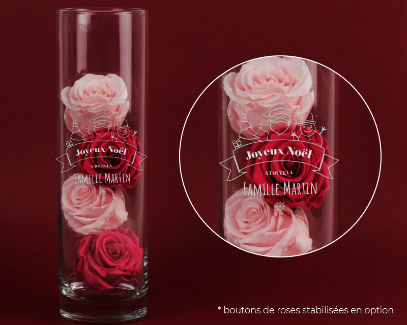 Vase Noël avec gravure personnalisable