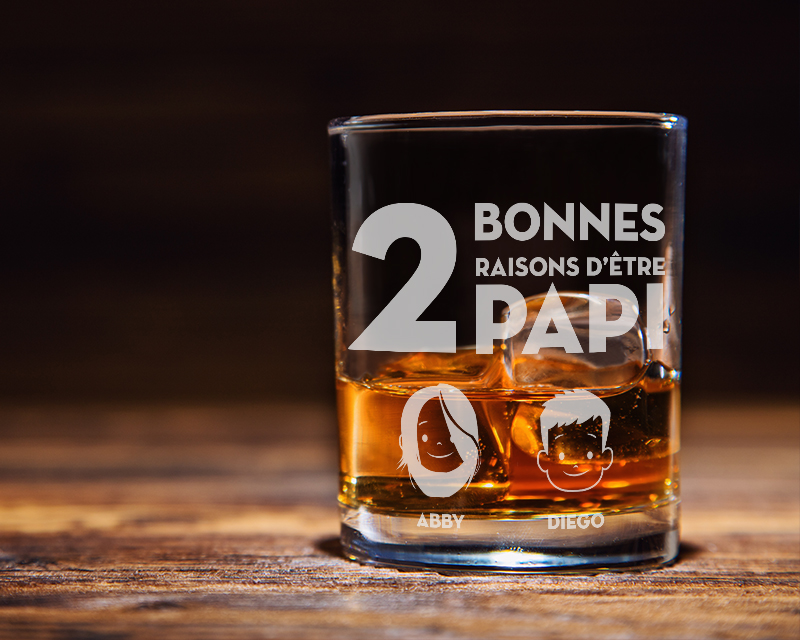 Verre à Whisky Personnalisable - Collection Family Circus - Les bonnes raisons...