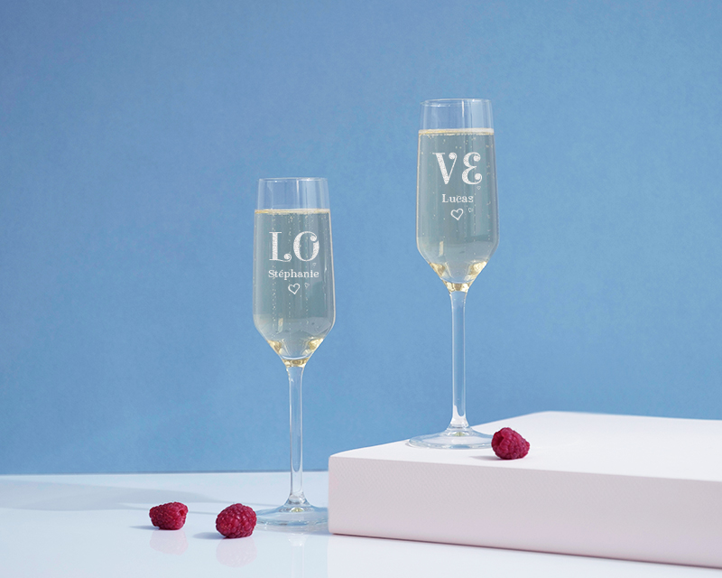 Flûtes à champagne personnalisées couple - Love