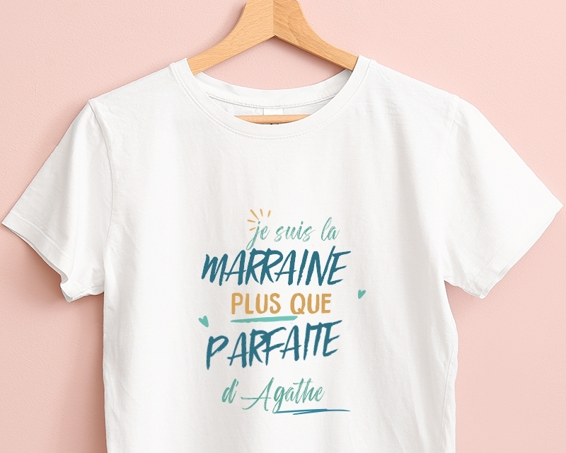 T-shirt femme personnalisé message Marraine la