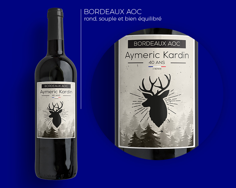 Bouteilles de vin de Bordeaux - Cerf
