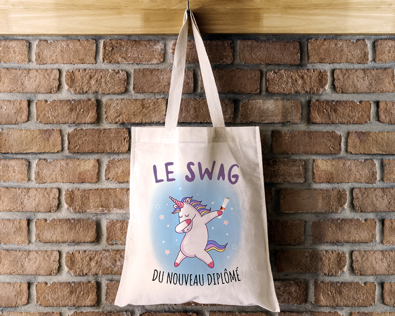 Tote bag Personnalisable - Licorne diplômée - 100% coton naturel