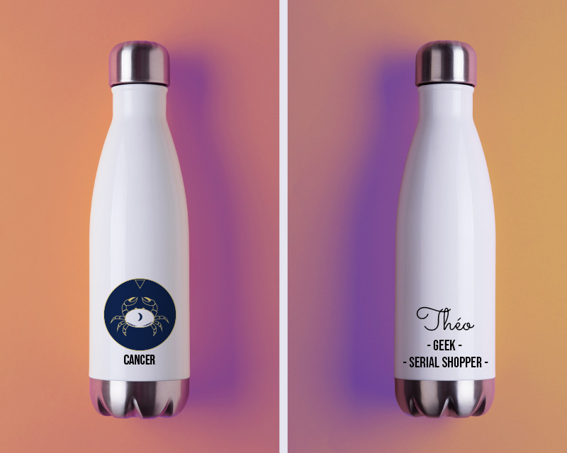 Bouteille en inox isotherme cadeau signe cancer