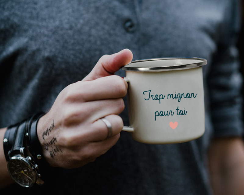 Mug émaillé Love Cat