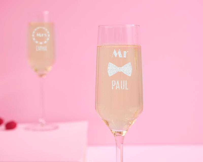 Flûtes à champagne personnalisées couple - Mr & Mrs