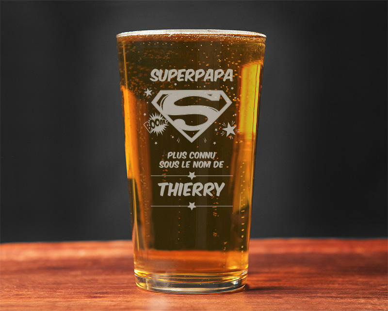 Verre à bière personnalisé pinte - Super Papa