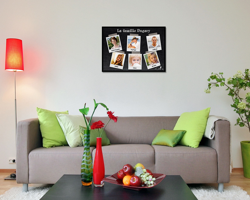 Affiche Famille Polaroïd Tableau Craie