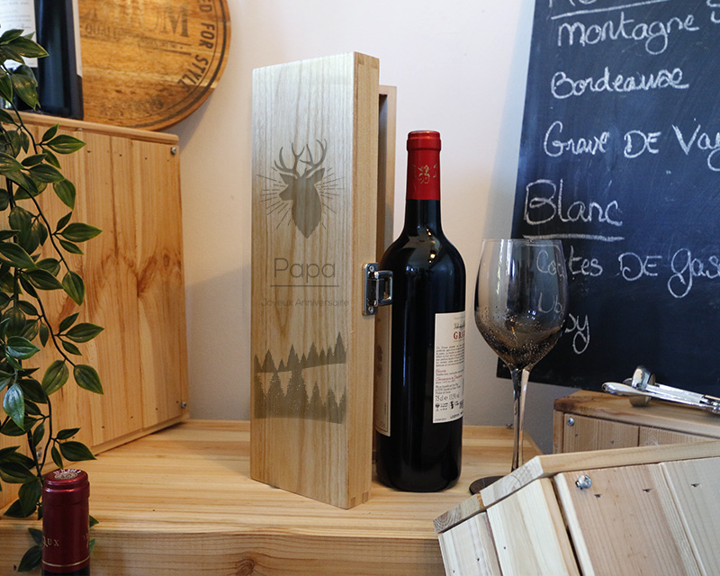 Caisse à vin Personnalisable - Cerf