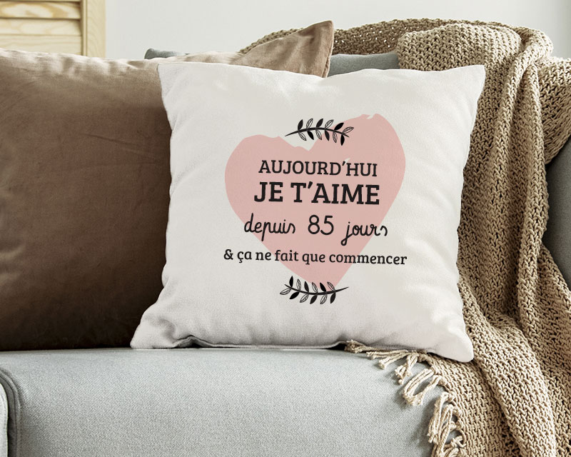 Coussin déco design personnalisé Amour Saint-Valentin