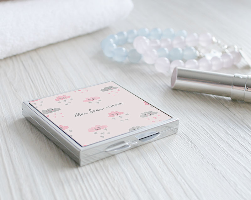 Miroir de sac Pluies de coeurs