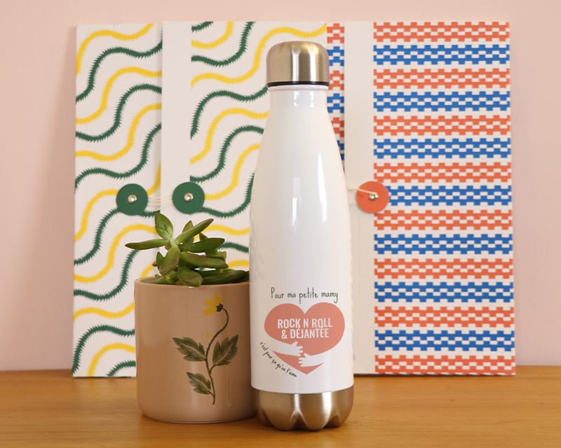 Bouteille isotherme en inox personnalisable c'est pour ça qu'on t'aime