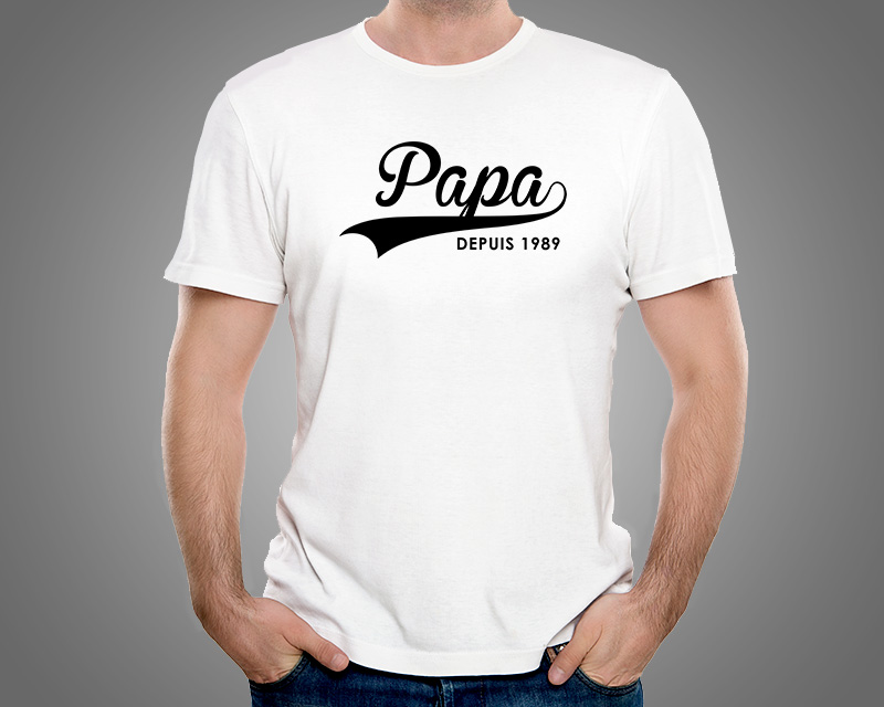 T-shirt blanc Papa depuis