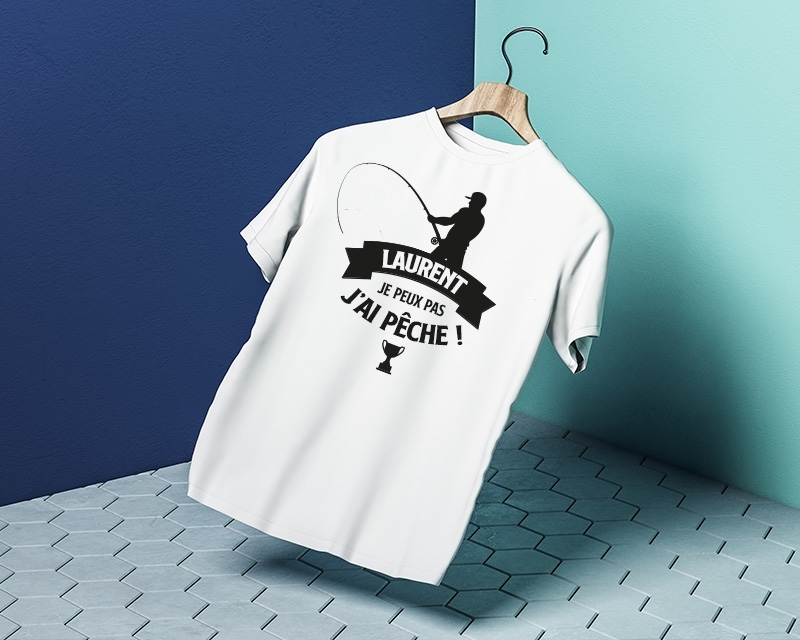 Voir l'image 2 du produit T-shirt blanc homme Personnalisable - Meilleur pêcheur