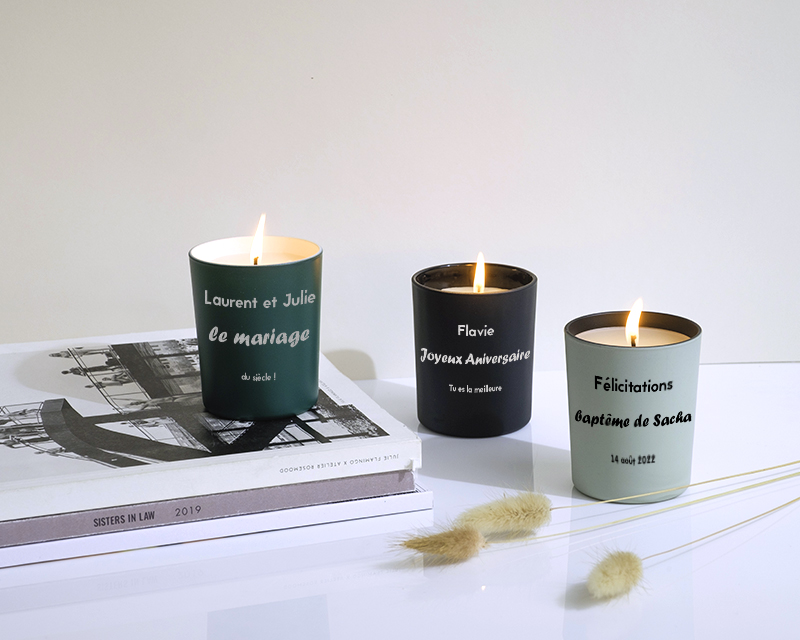 Bougie gravée Personnalisable - Message