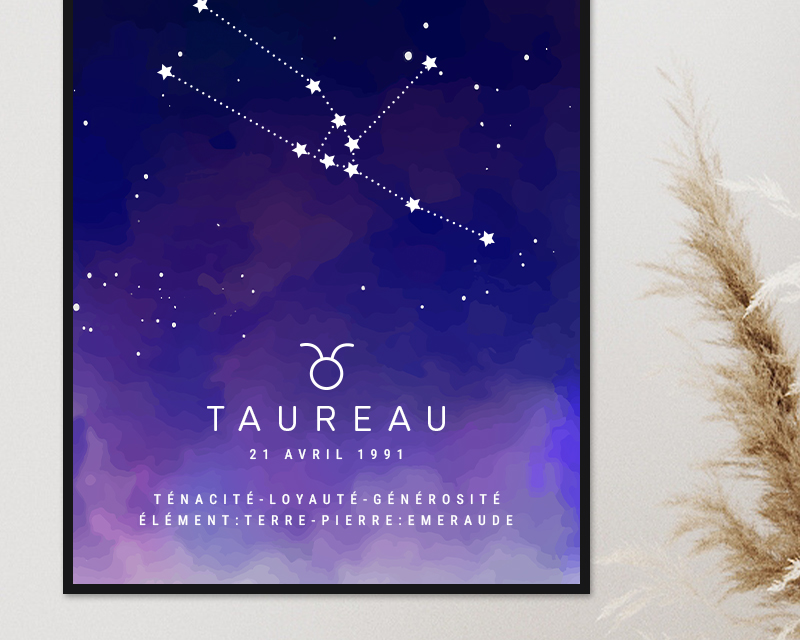 Affiche personnalisée Constellation - Taureau
