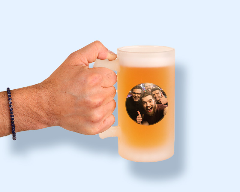 Chope à Bière Personnalisable En Verre Transparent (top Classe