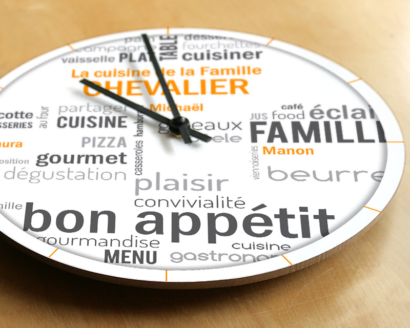 Horloge Petits mots pour la Cuisine