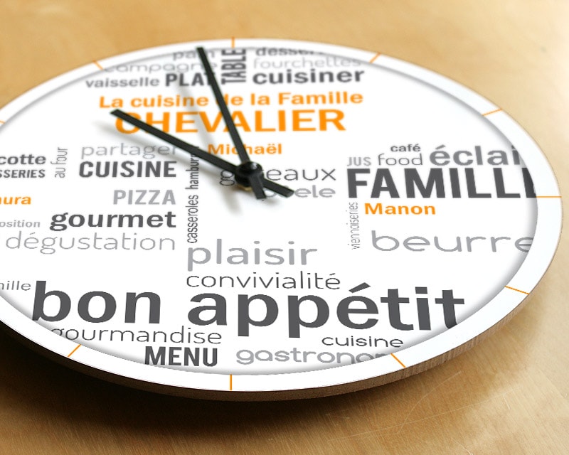 Horloge Petits mots pour la Cuisine