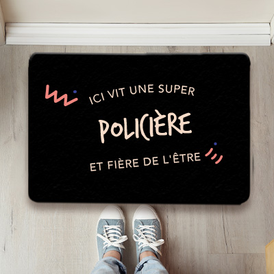 Paillasson personnalisé - Policière