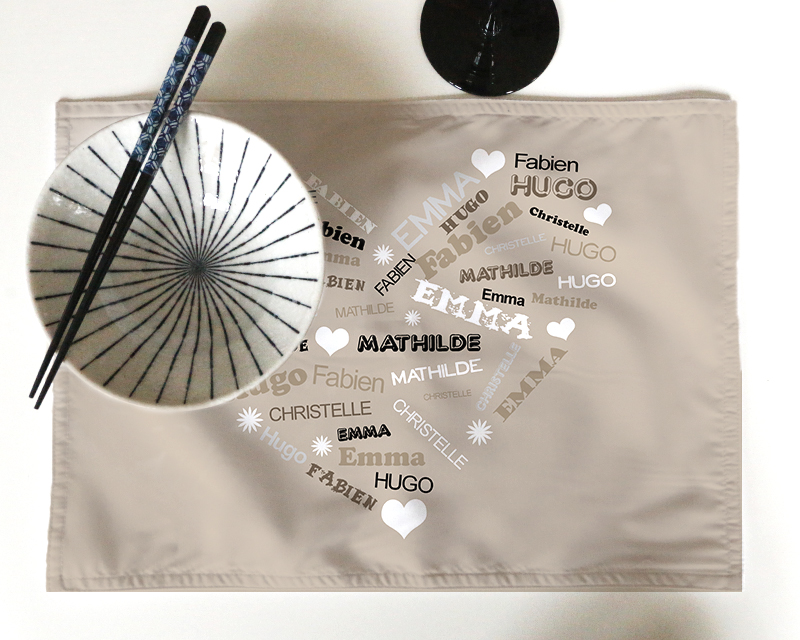 Set de table personnalisable prénoms